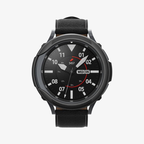 ACS06394 - Galaxy Watch 6 Classic (47mm) Case Liquid Air in matte black showing the front
